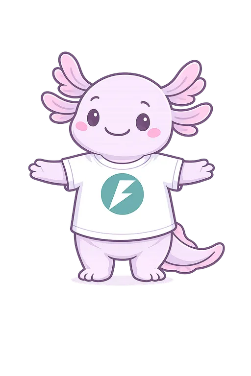 Axolotl t-shirt with labelled measurement points: A across the width and B down the length